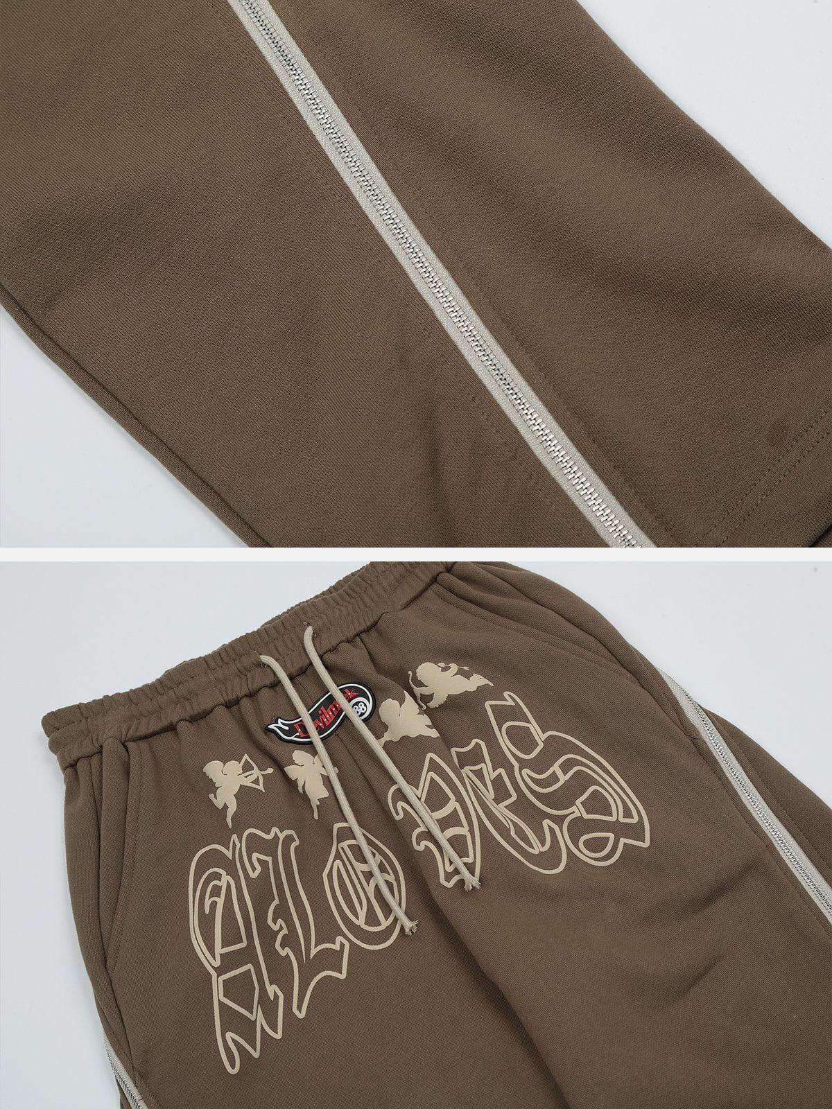 1984® - Letter Print Zipper Design Pants - 1984brand