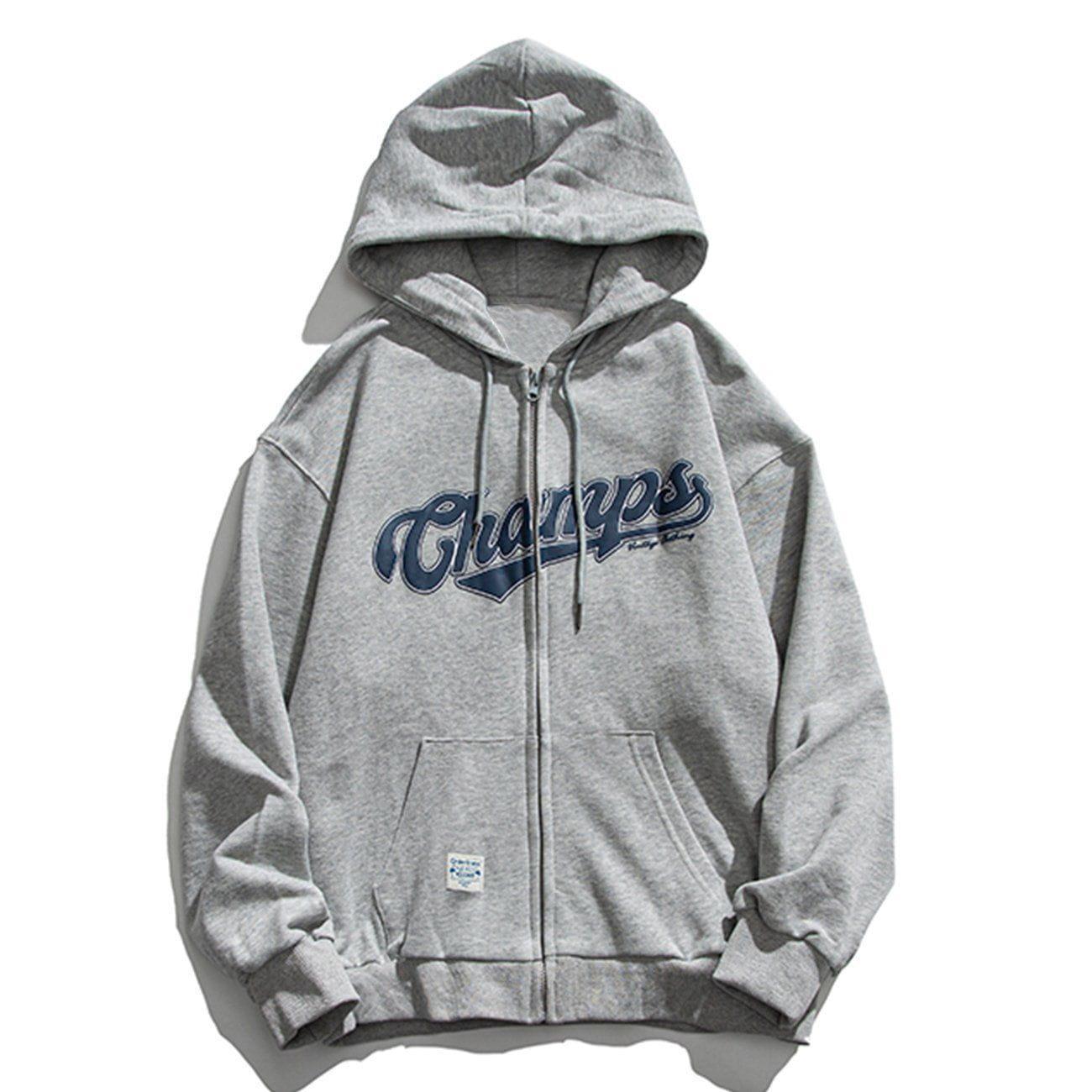 1984® - Letter Print Zipper Hoodie - 1984brand
