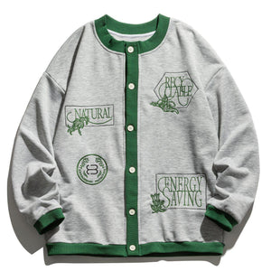 1984® - Medallion Letter Embroidered Button Sweatshirt - 1984brand