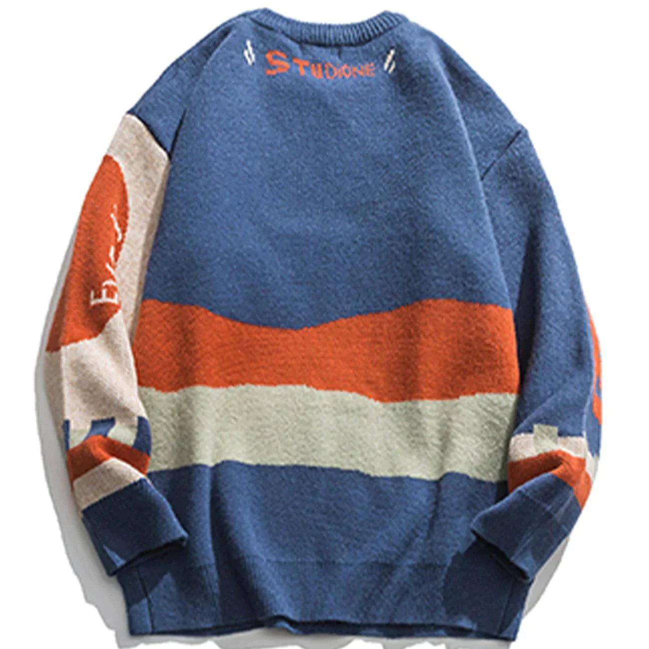 1984® - Mountain Pattern Contrast Knit Sweater - 1984brand