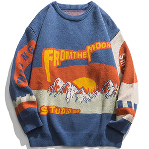 1984® - Mountain Pattern Contrast Knit Sweater - 1984brand