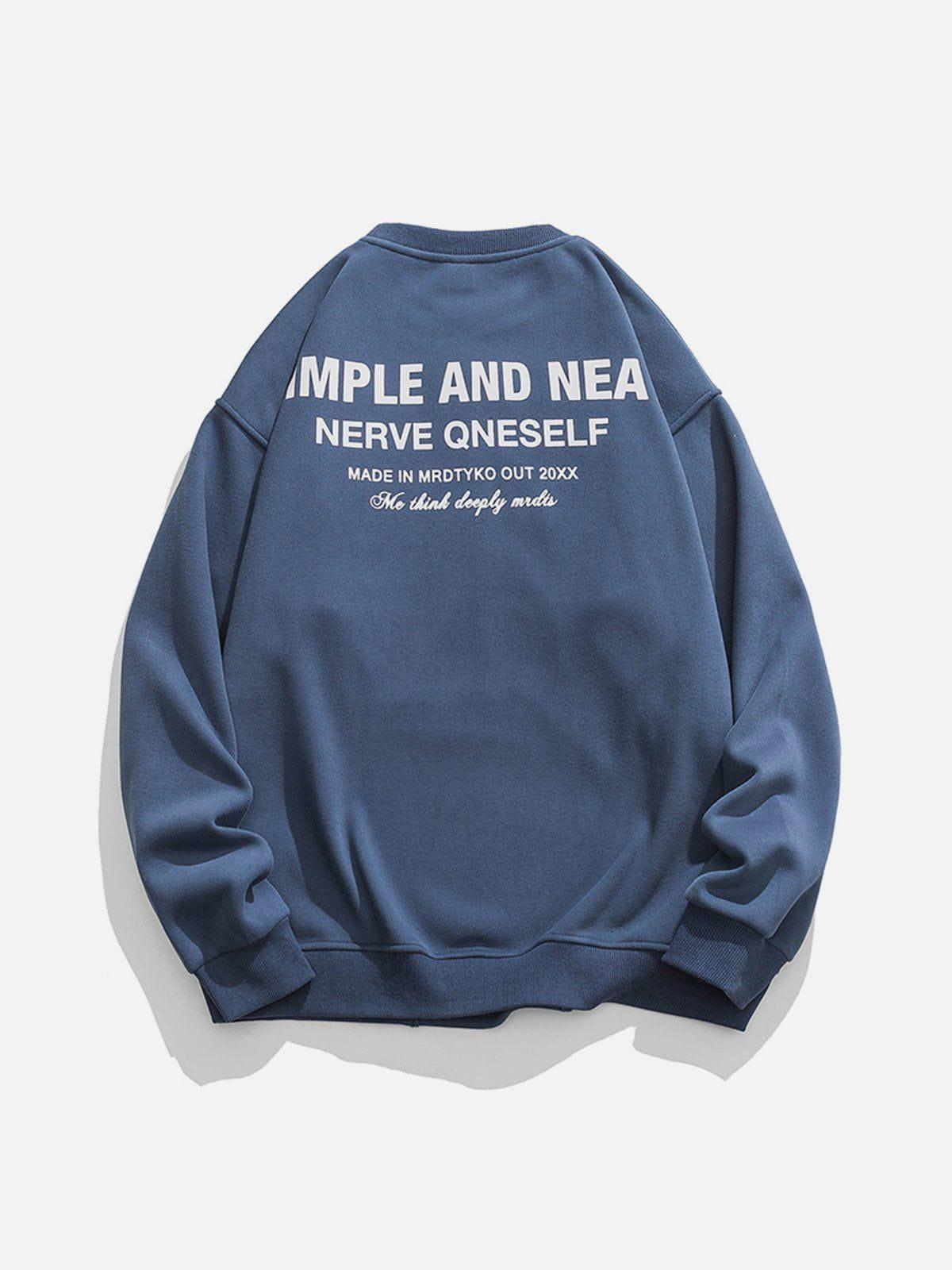 1984® - Neckline Stitching Letters Sweatshirt - 1984brand