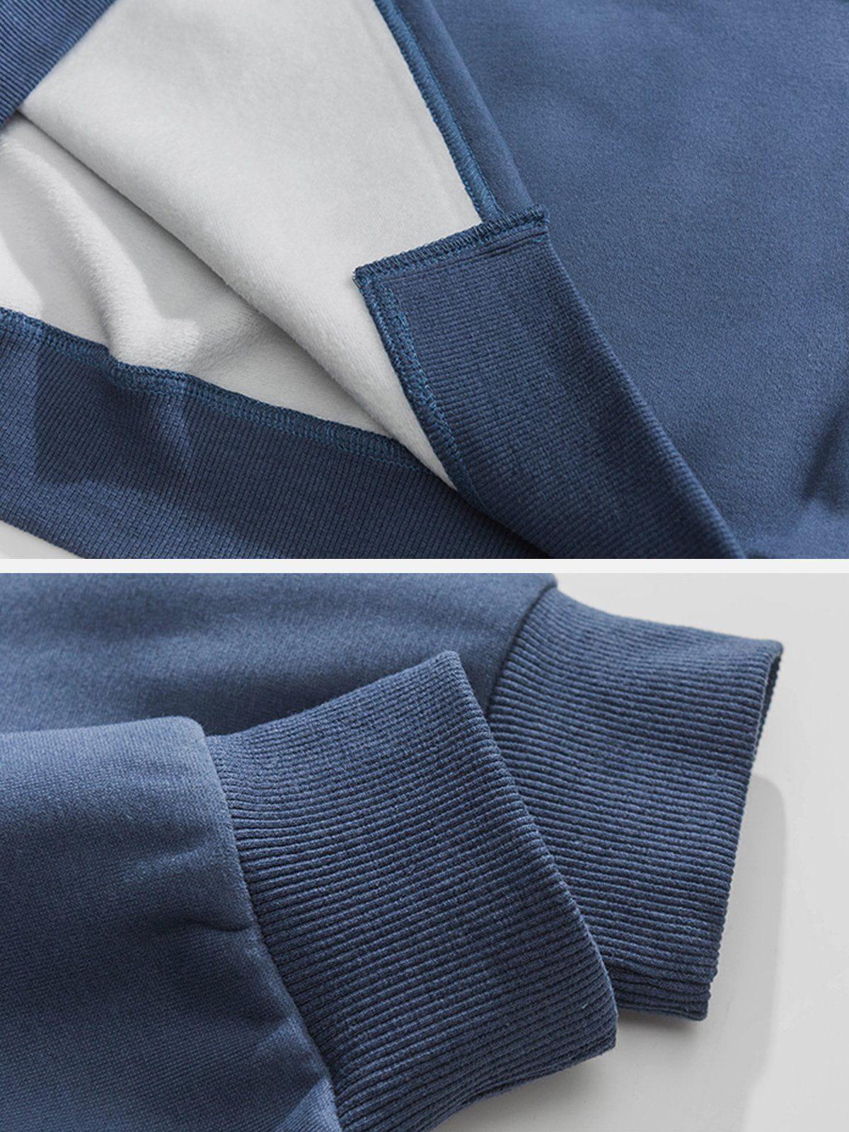 1984® - Neckline Stitching Letters Sweatshirt - 1984brand