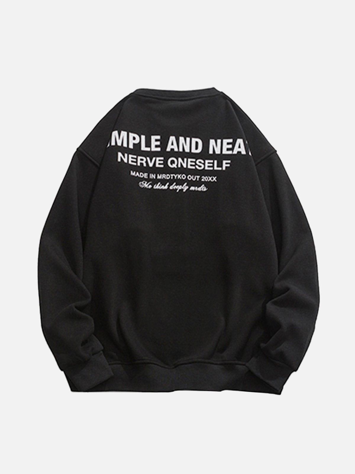 1984® - Neckline Stitching Letters Sweatshirt - 1984brand
