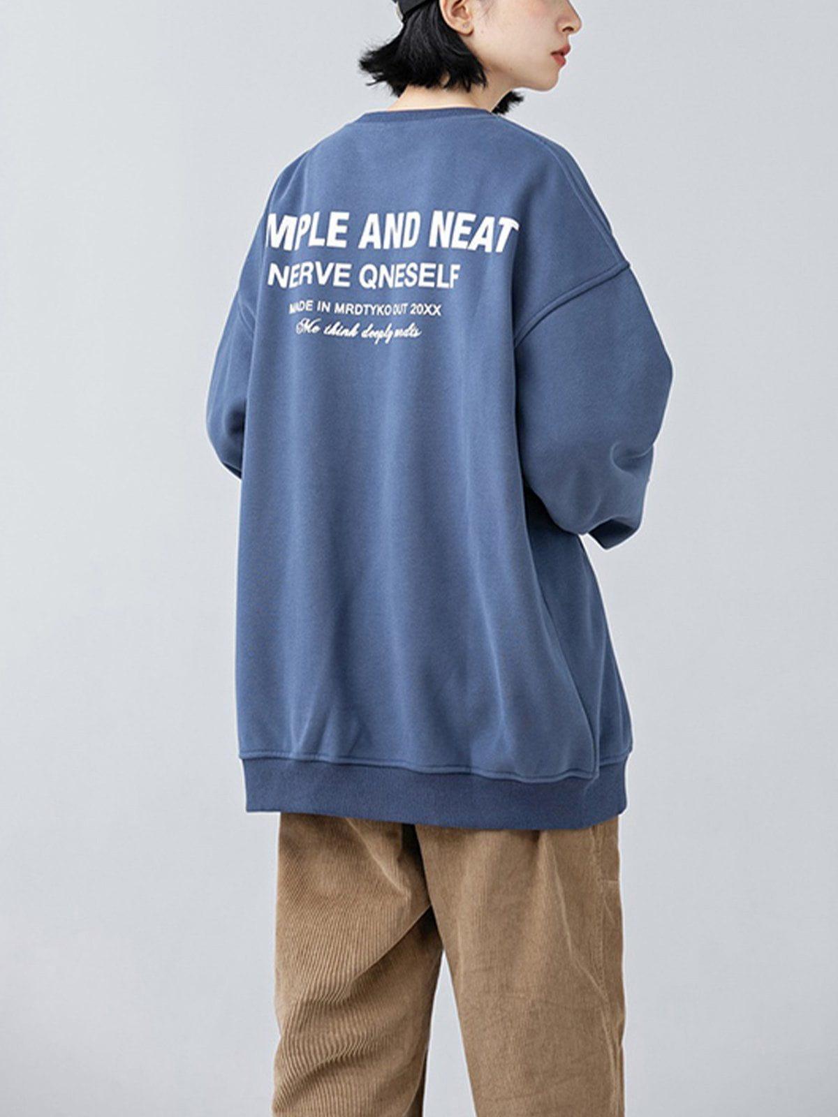 1984® - Neckline Stitching Letters Sweatshirt - 1984brand