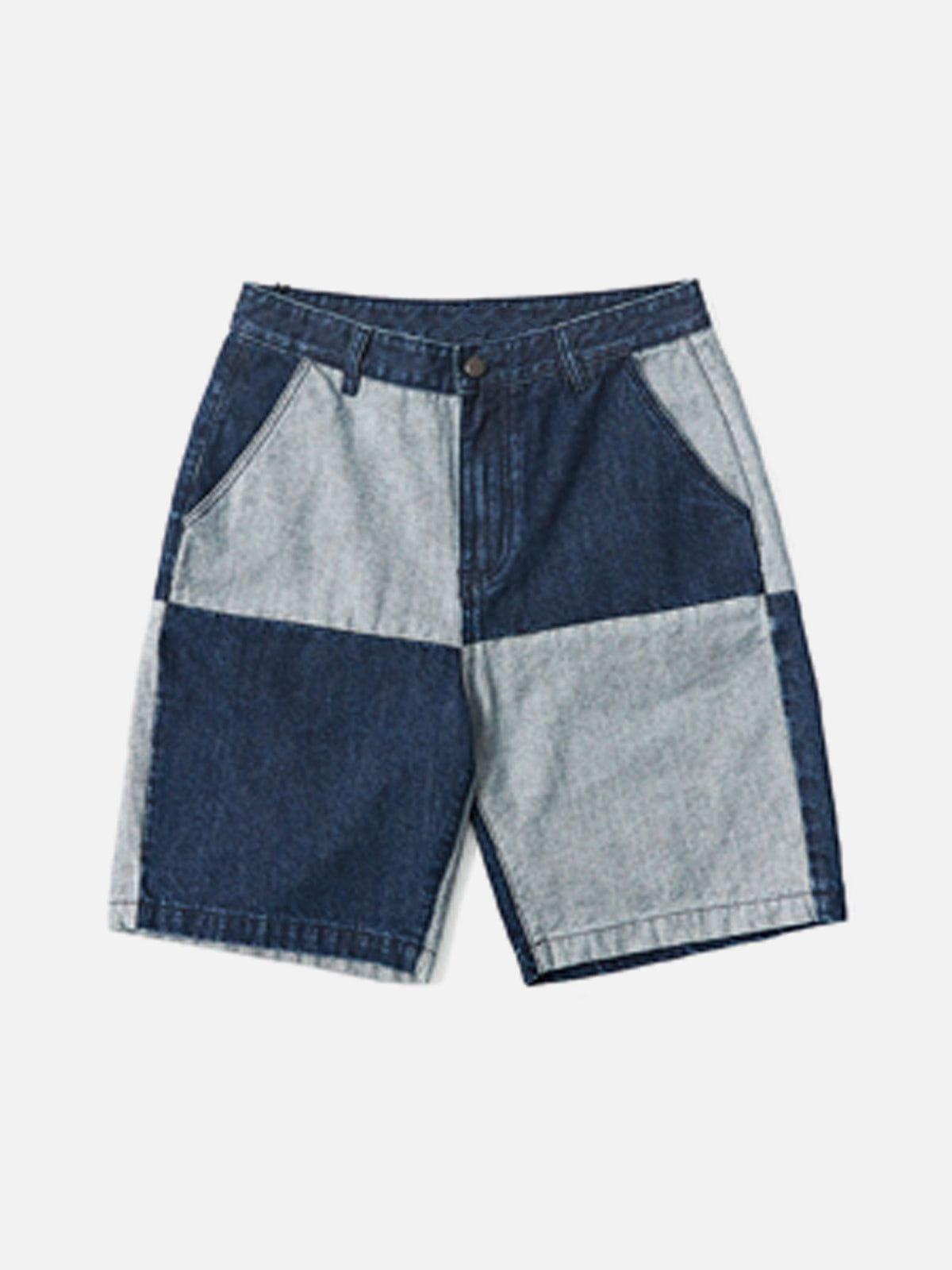 1984® - Paneled Contrast Denim Shorts - 1984brand