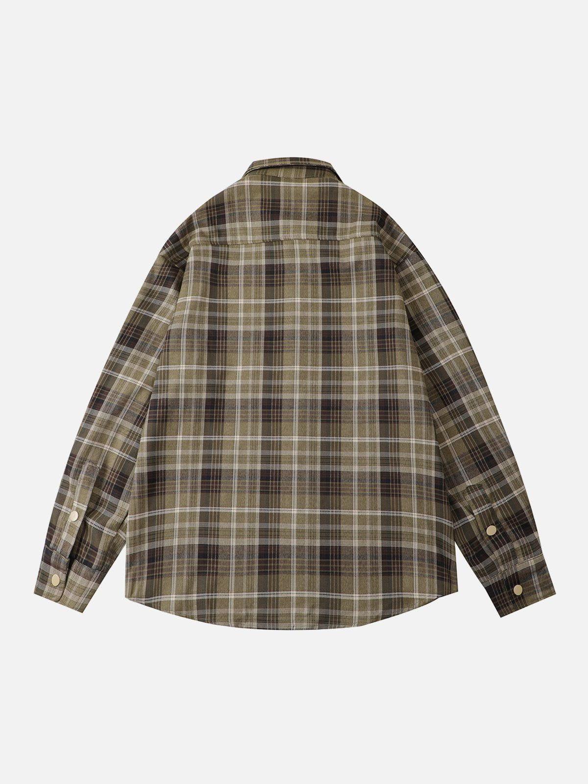 1984® - Patch Embroidered Plaid Long Sleeve Shirt - 1984brand