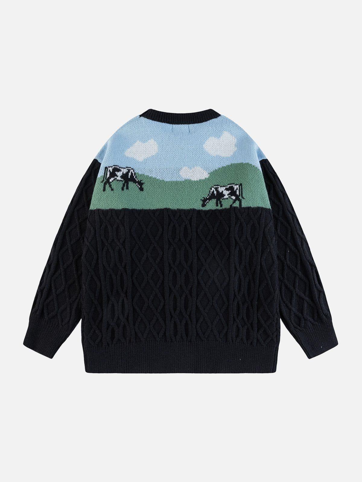 1984® - Patchwork Twist Knit Sweater - 1984brand