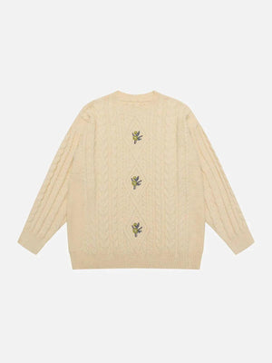 1984® - Plum Embroidery Solid Sweater - 1984brand