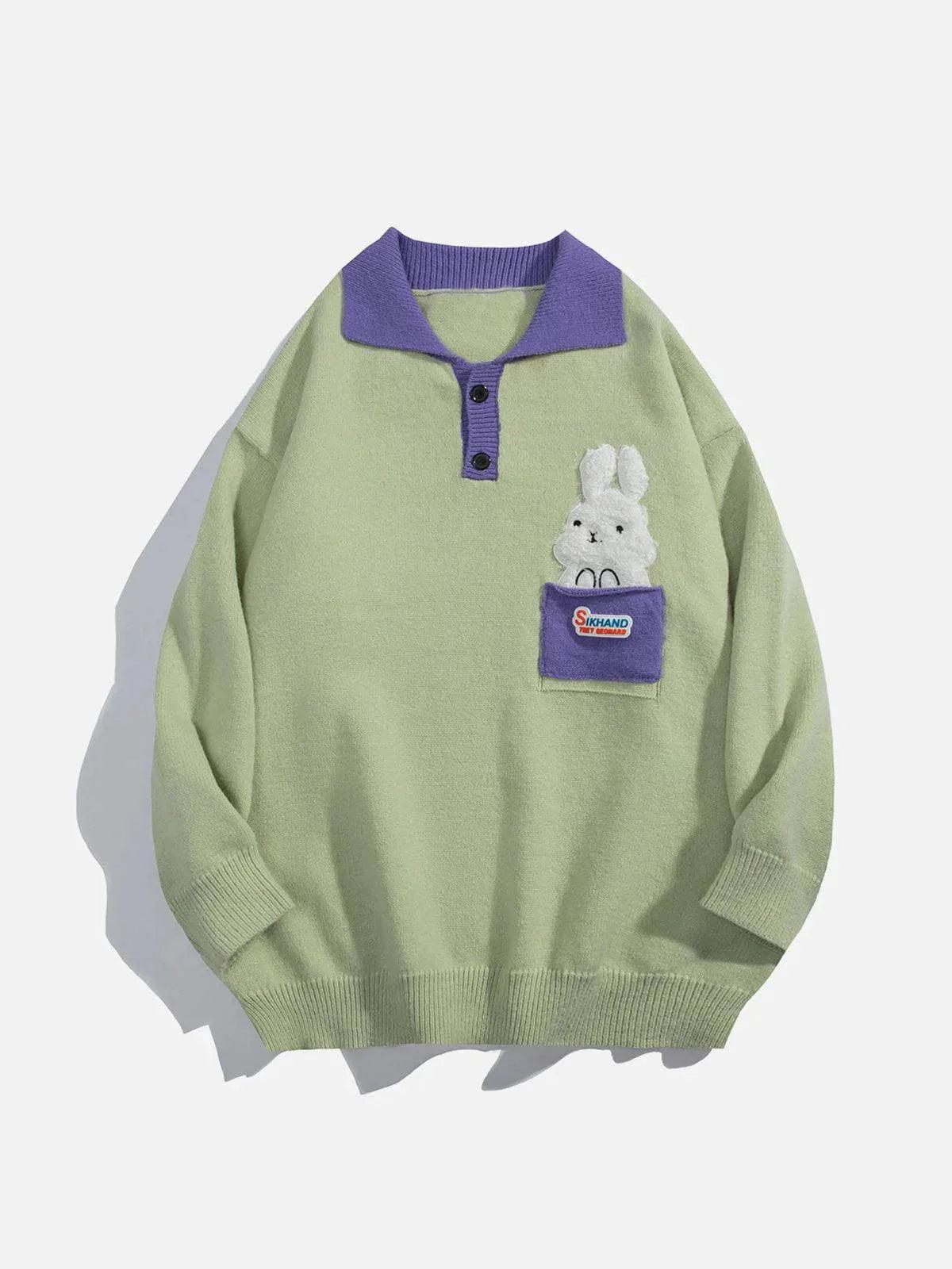 1984® - Pocket Rabbit Polo Collar Sweater - 1984brand