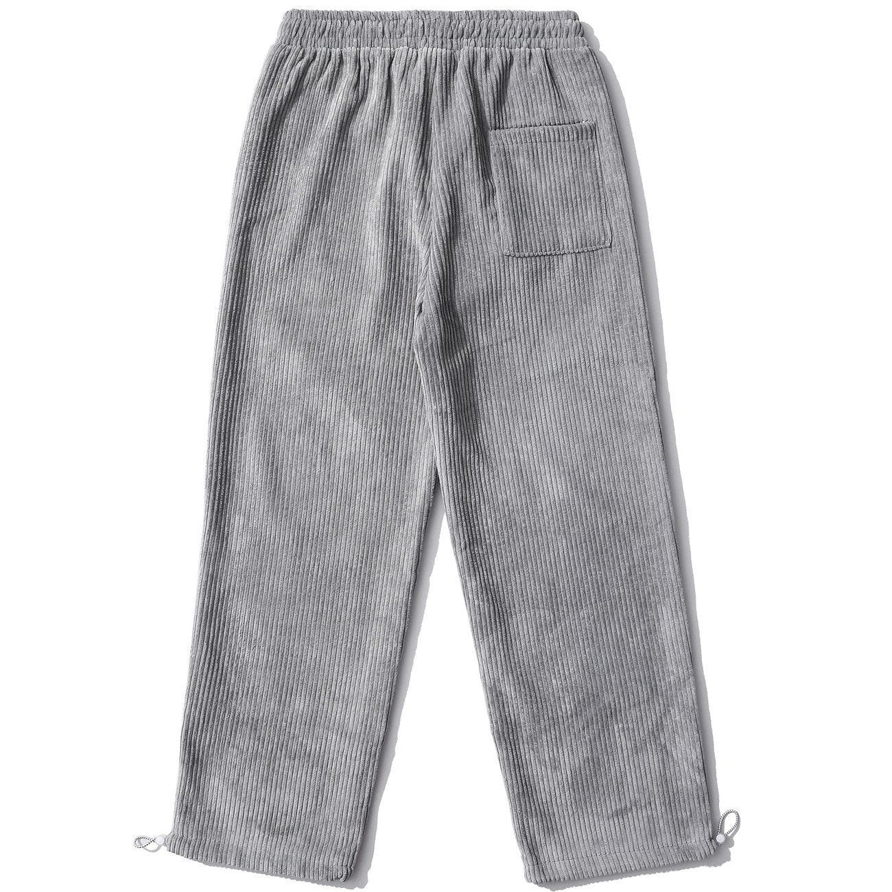 1984® - Pure Color Can Be Tied Corduroy Sweatpants Majesda