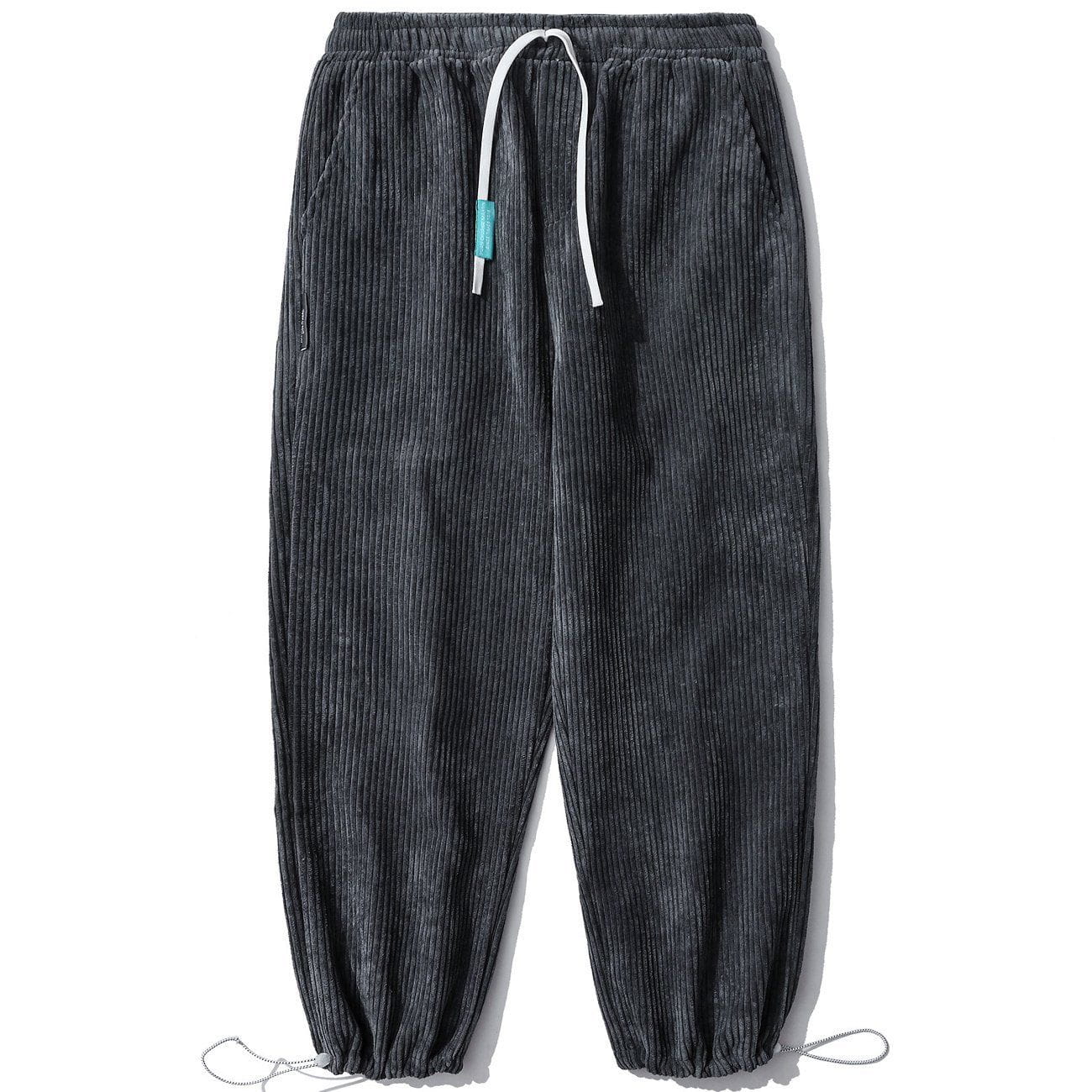 1984® - Pure Color Can Be Tied Corduroy Sweatpants Majesda