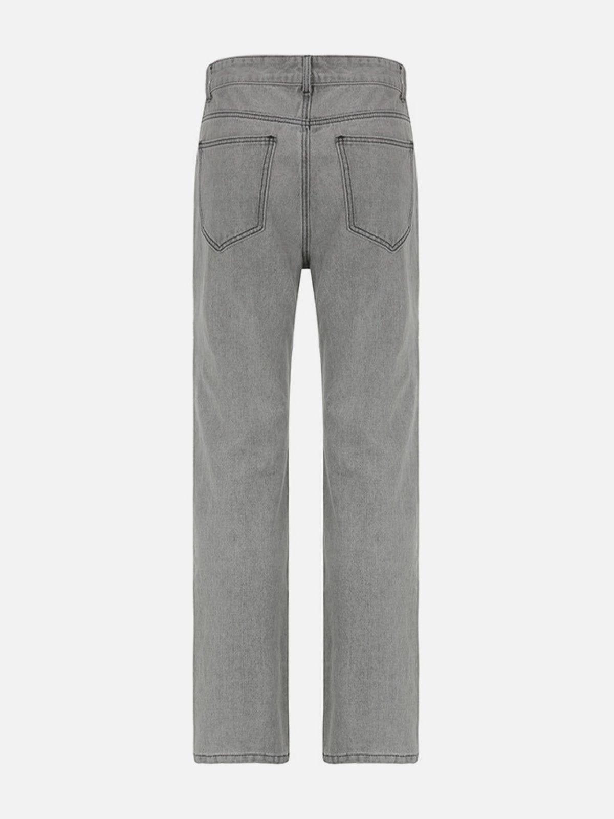 1984® - Raw edge Patchwork High Rise Straight Leg Jeans - 1984brand