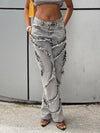 1984® - Raw edge Patchwork High Rise Straight Leg Jeans - 1984brand