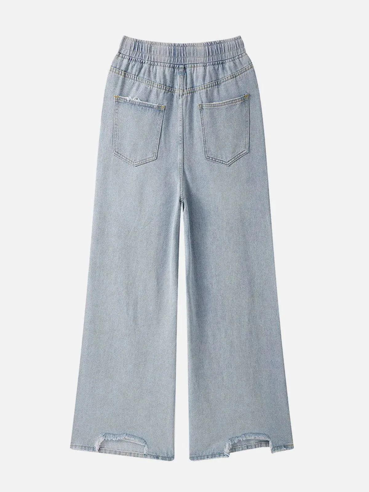 1984® - Ripped Denim Wide Leg Pants - 1984brand