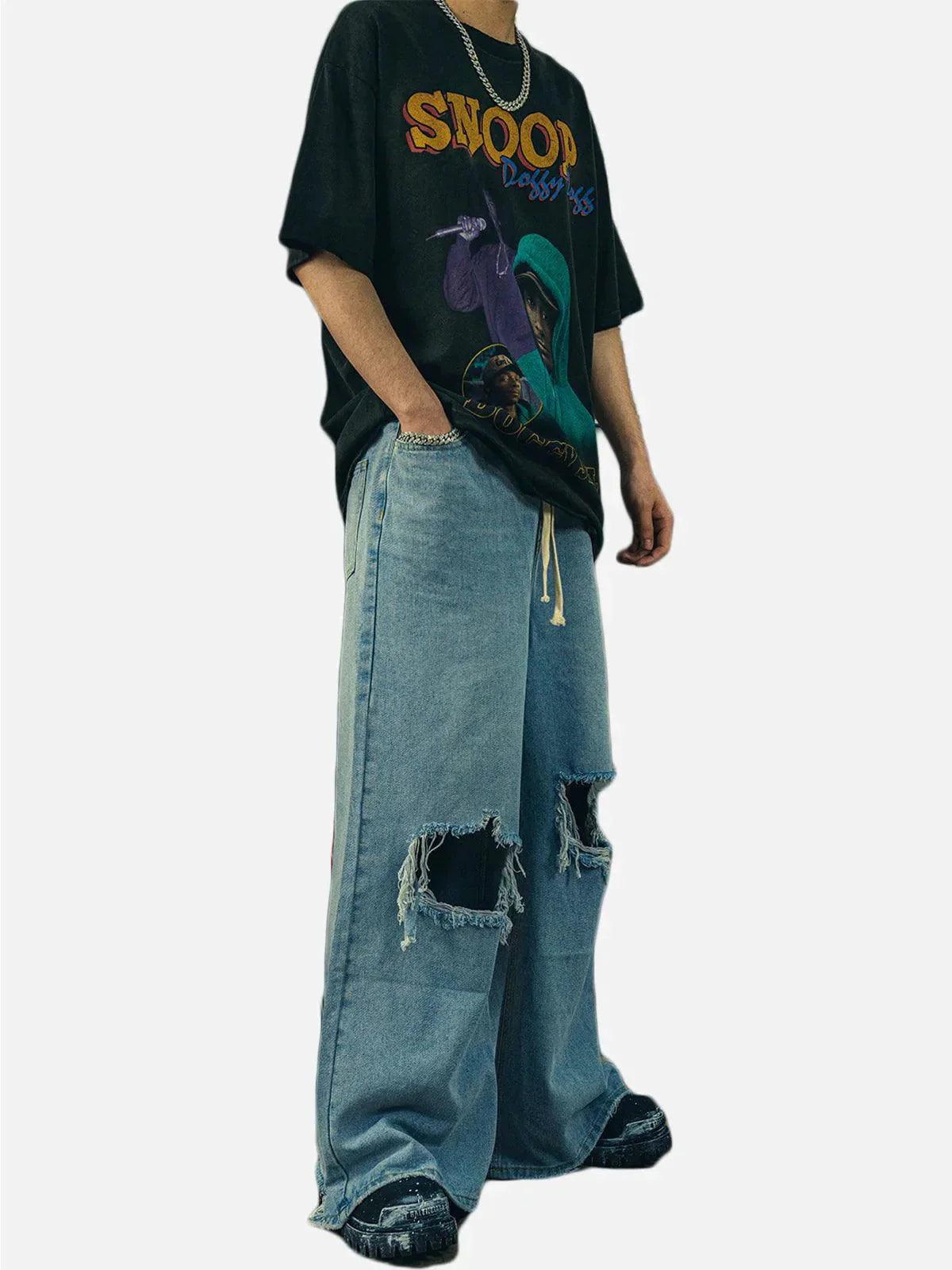 1984® - Ripped Denim Wide Leg Pants - 1984brand