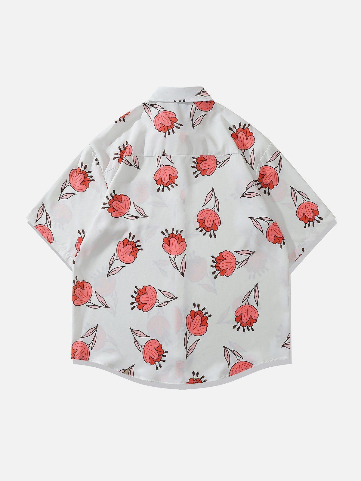 1984® - Rose Element Print Short Sleeve Shirts - 1984brand