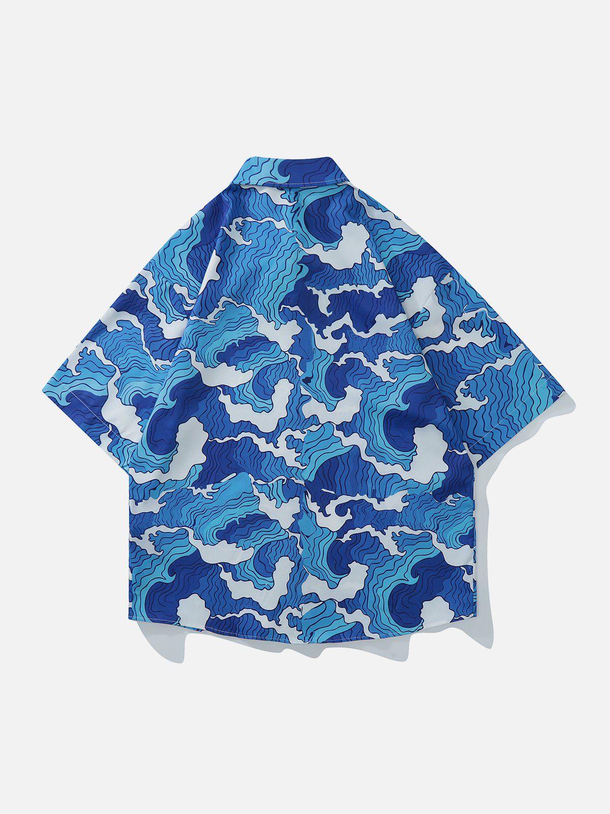 1984® - Sea Wave Print Short Sleeve Shirts - 1984brand