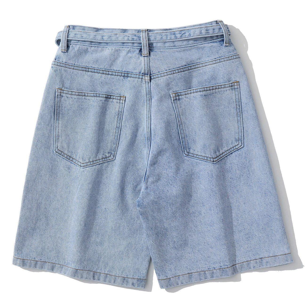 1984® - Side Button Straps Denim Shorts - 1984brand