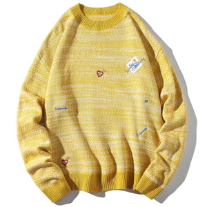 1984® - Simple Embroidered Striped Knit Sweater - 1984brand