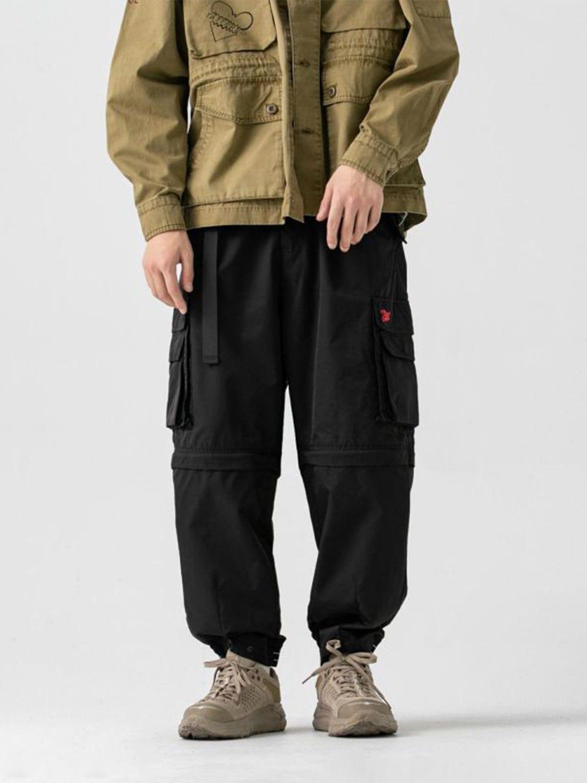 1984® - Solid Embroidered Multi Pocket Cargo Pants 1984