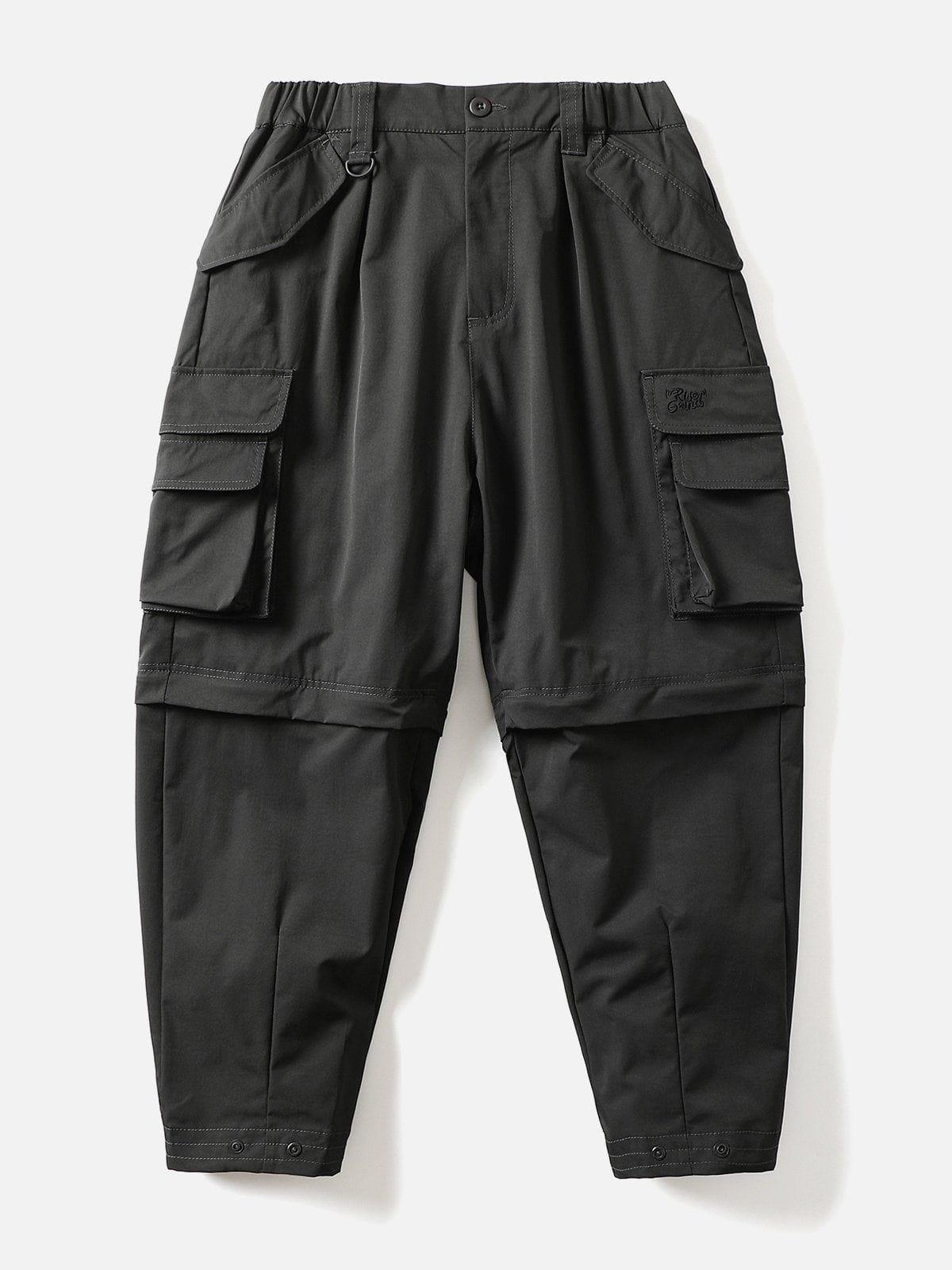 1984® - Solid Embroidered Multi Pocket Cargo Pants 1984