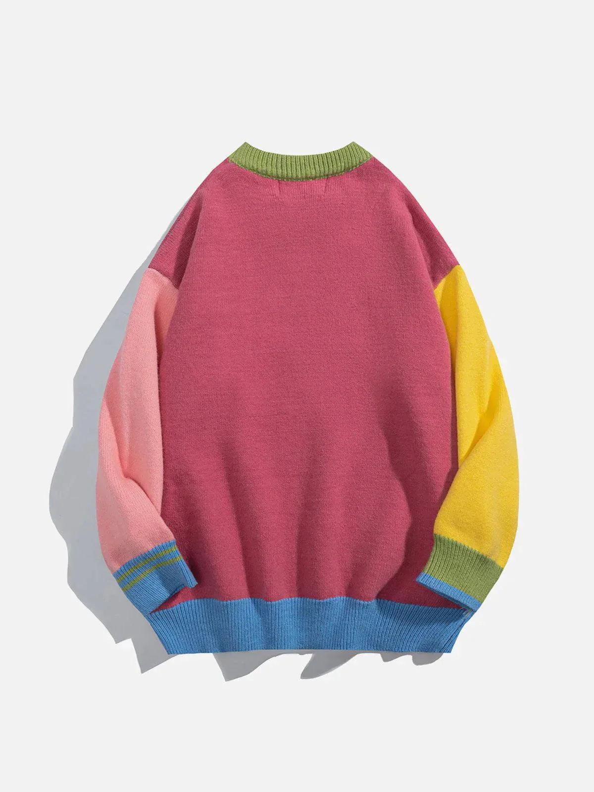 1984® - Splicing Contrast Sweater - 1984brand