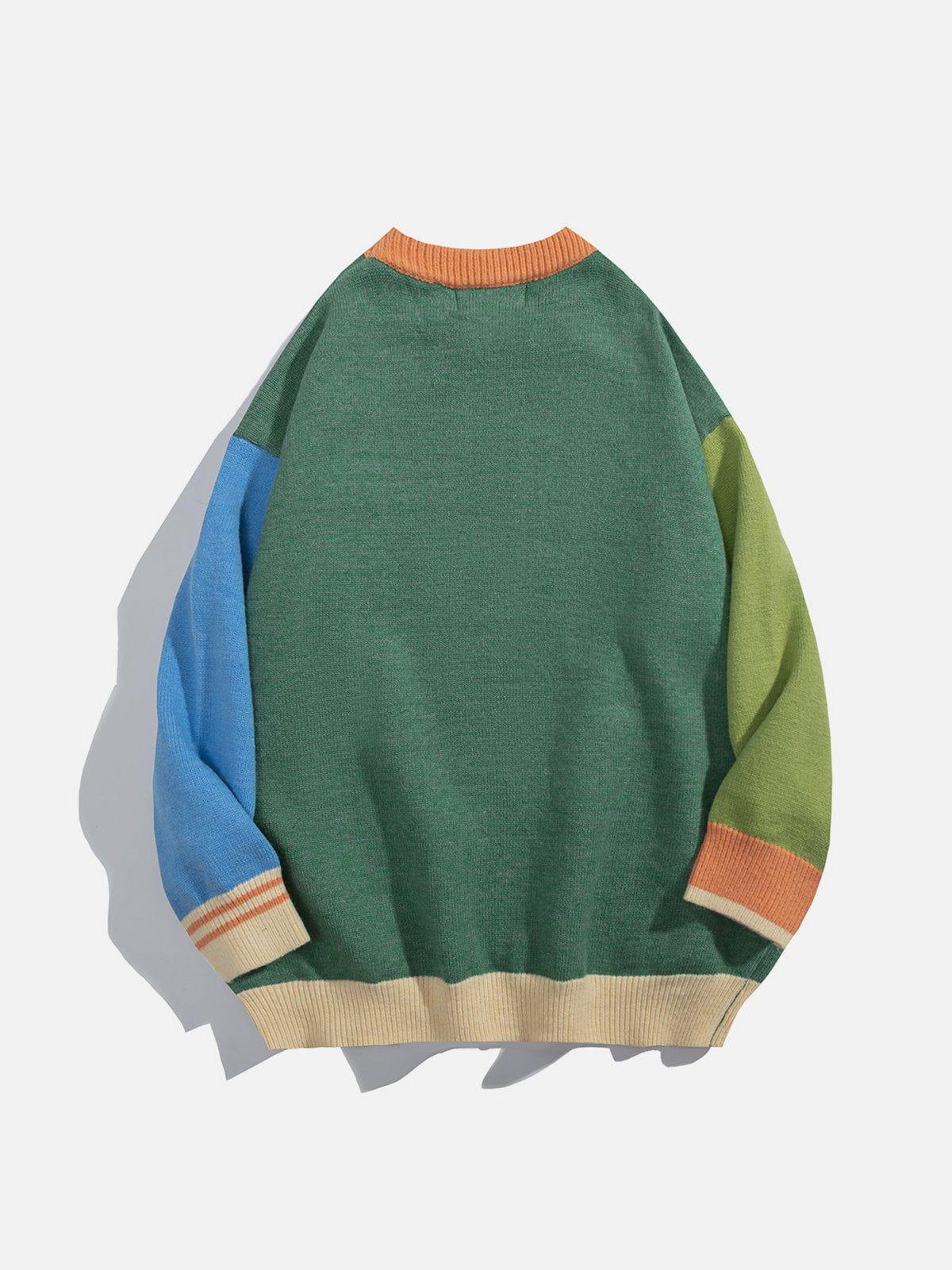 1984® - Splicing Contrast Sweater - 1984brand