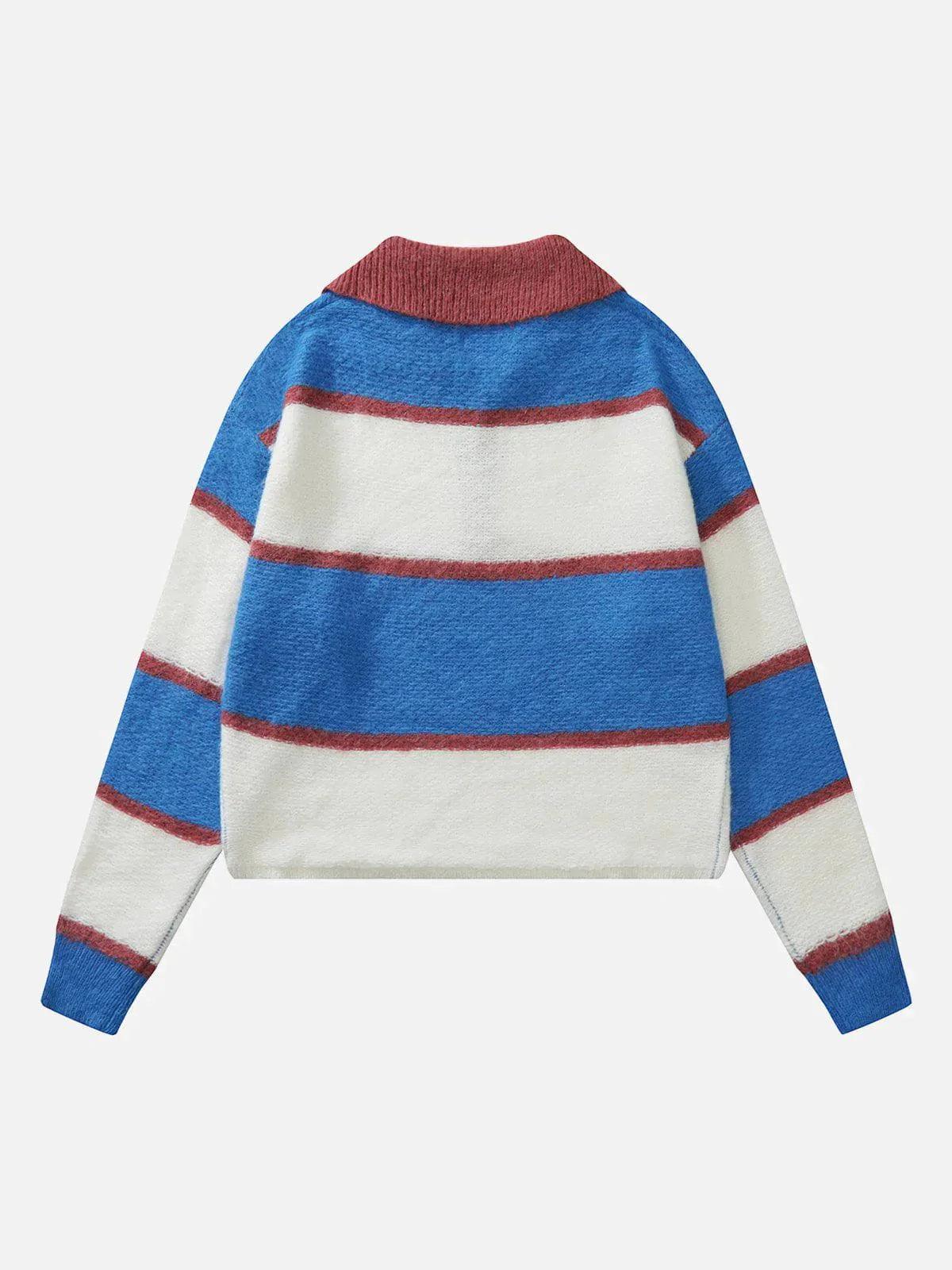 1984® - Stripe Polo Collar Sweater - 1984brand