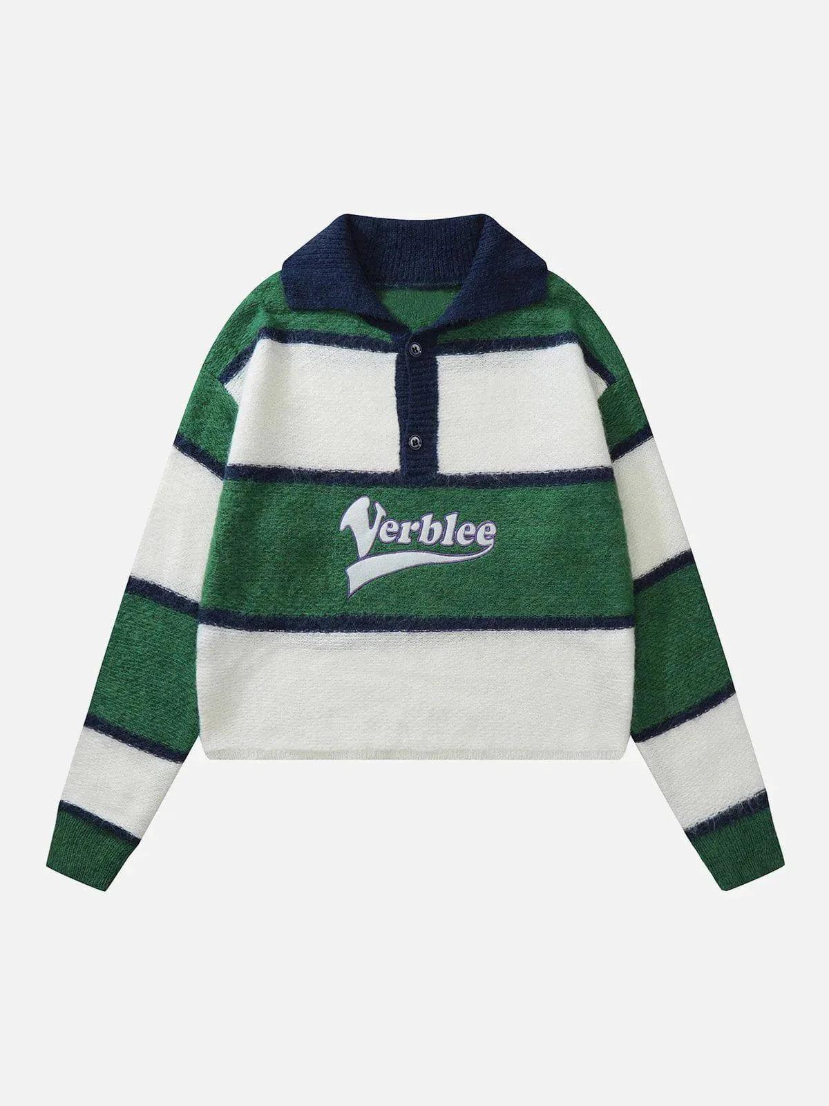 1984® - Stripe Polo Collar Sweater - 1984brand