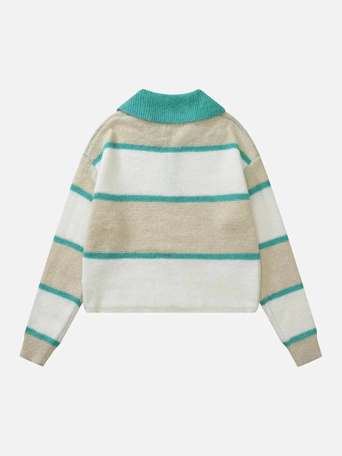 1984® - Stripe Polo Collar Sweater - 1984brand