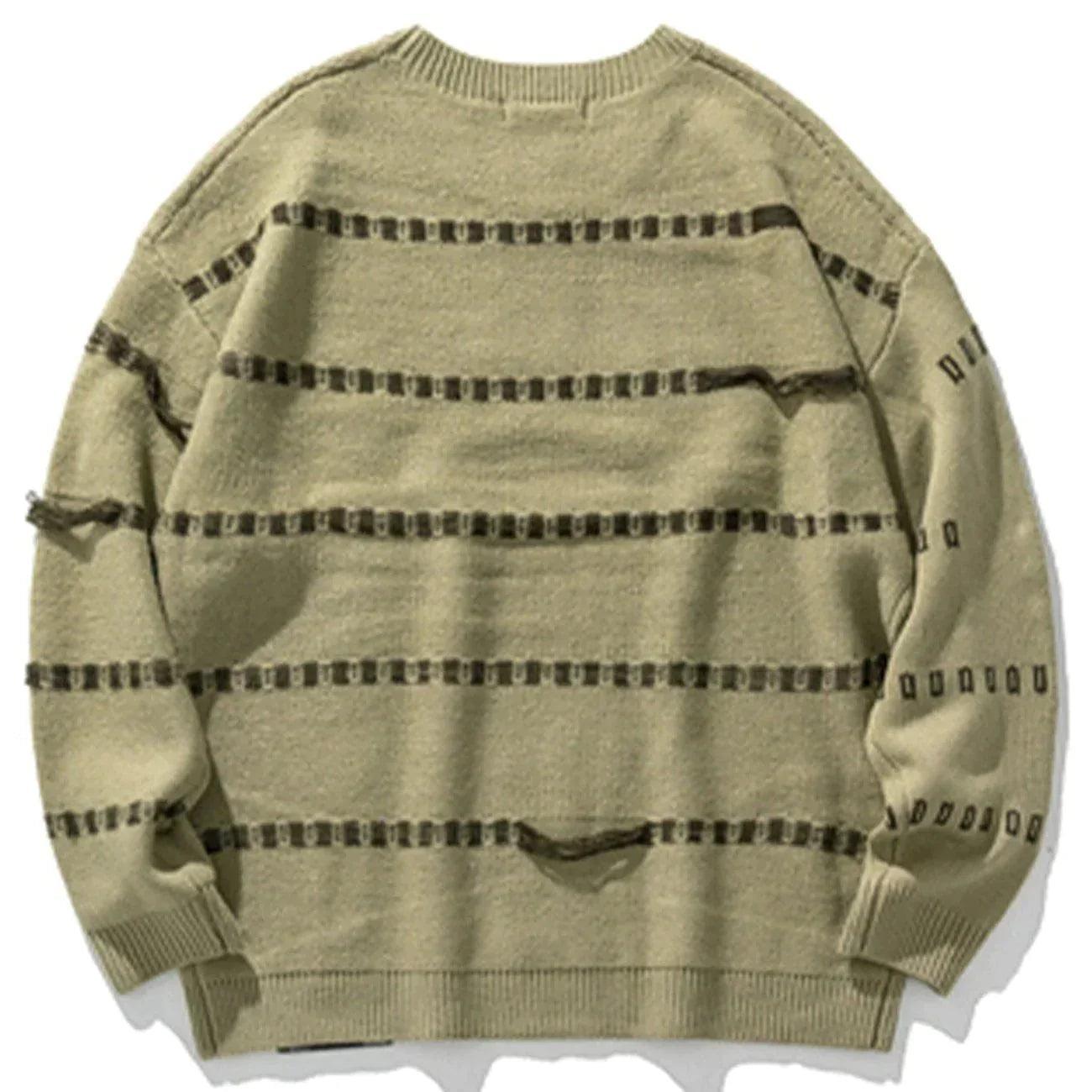 1984® - Striped Color-block Knit Sweater - 1984brand