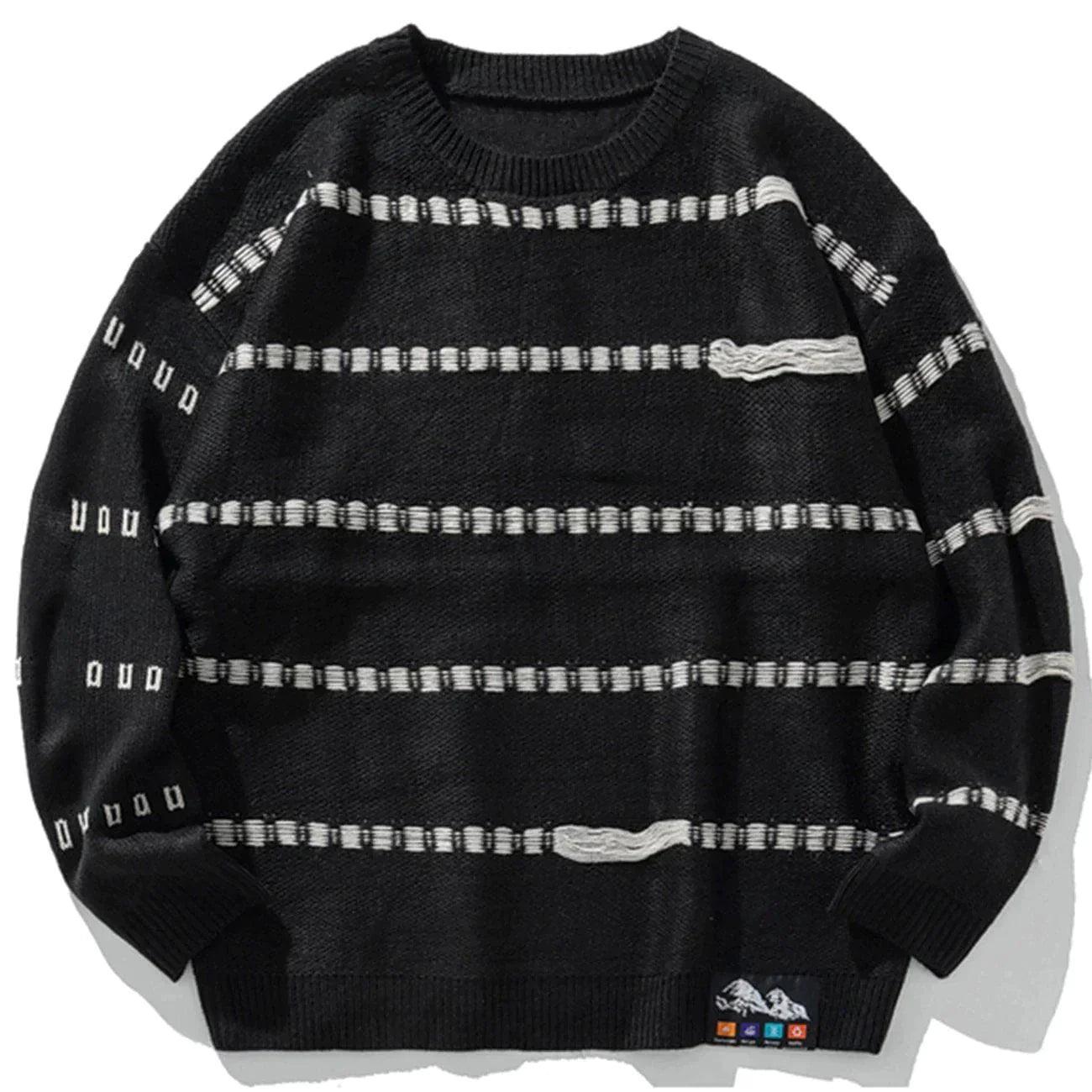 1984® - Striped Color-block Knit Sweater - 1984brand