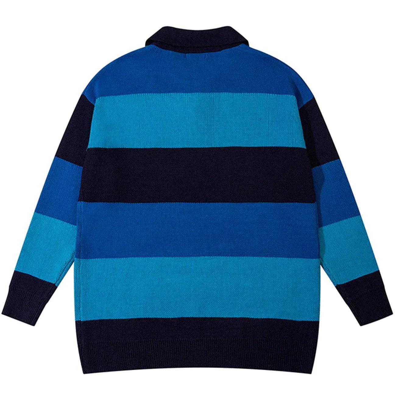 1984® - Striped Color Matching Knit Sweater - 1984brand