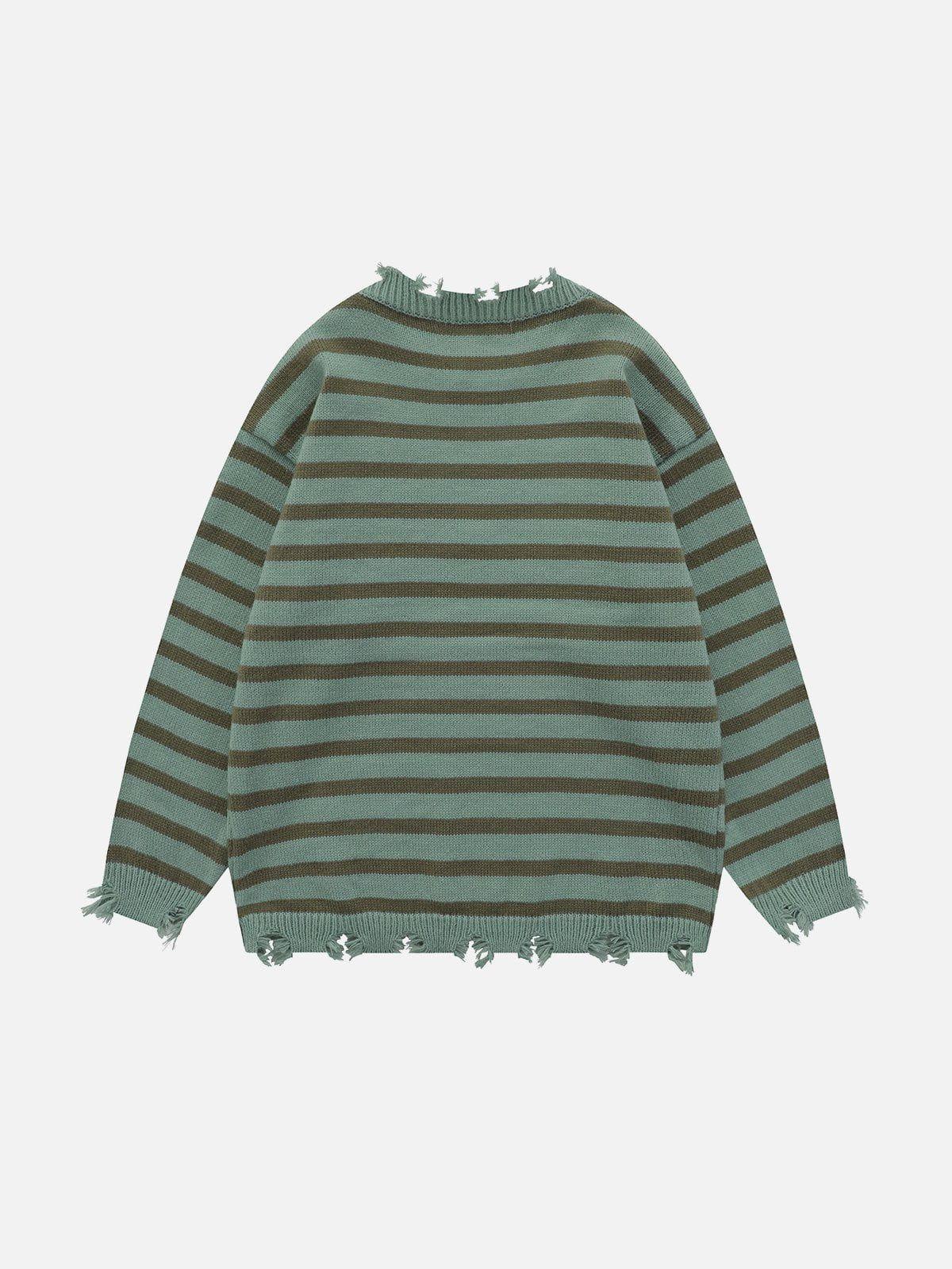 1984® - Striped Frayed Sweater - 1984brand