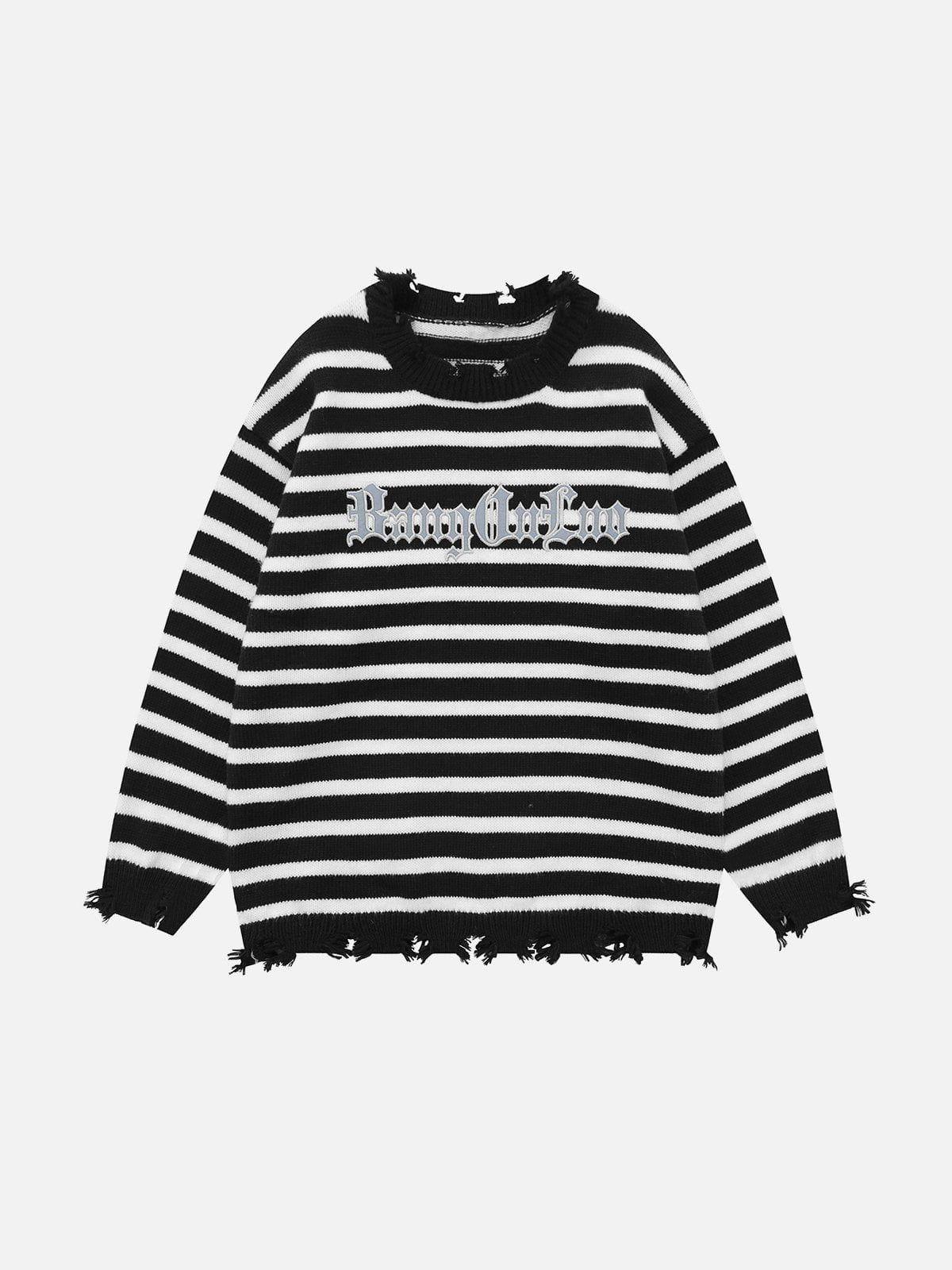 1984® - Striped Frayed Sweater - 1984brand