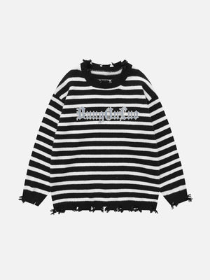 1984® - Striped Frayed Sweater - 1984brand