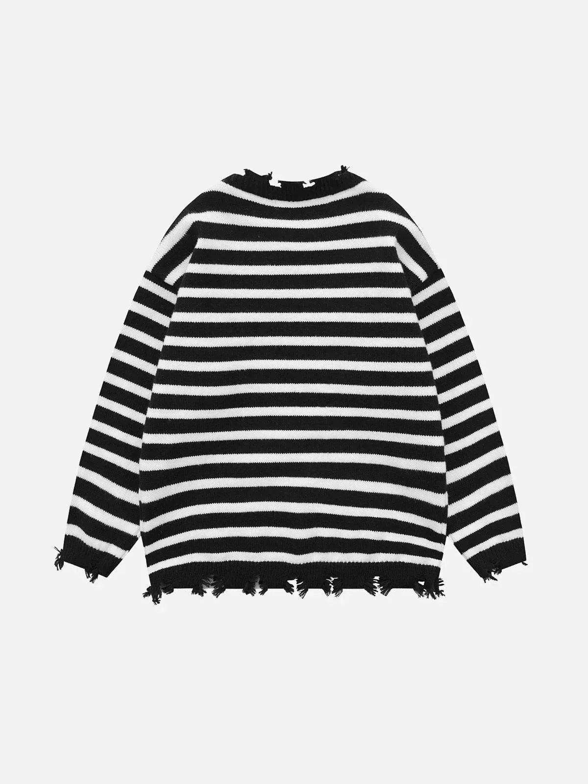 1984® - Striped Frayed Sweater - 1984brand