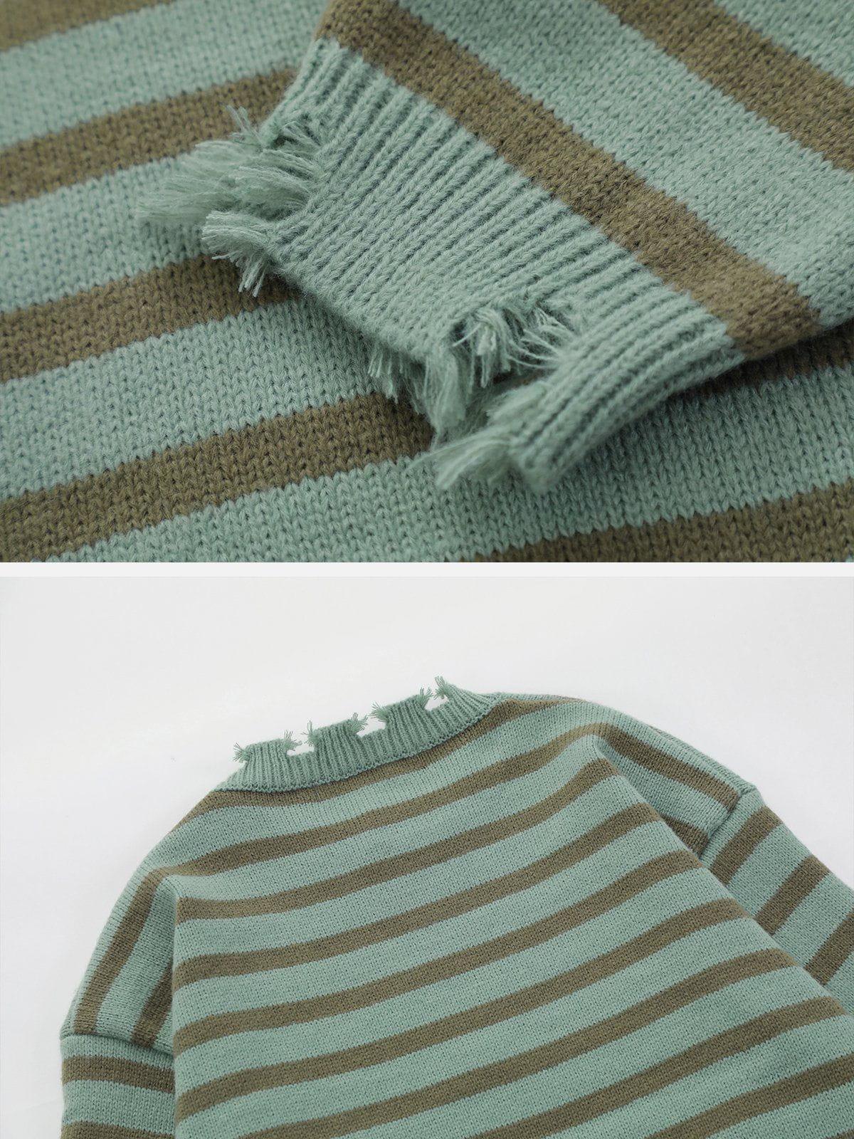 1984® - Striped Frayed Sweater - 1984brand