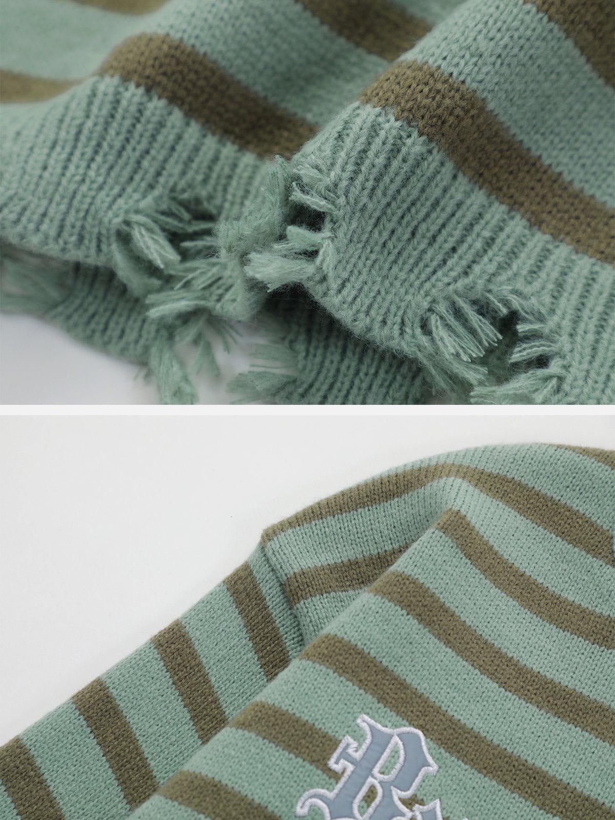 1984® - Striped Frayed Sweater - 1984brand