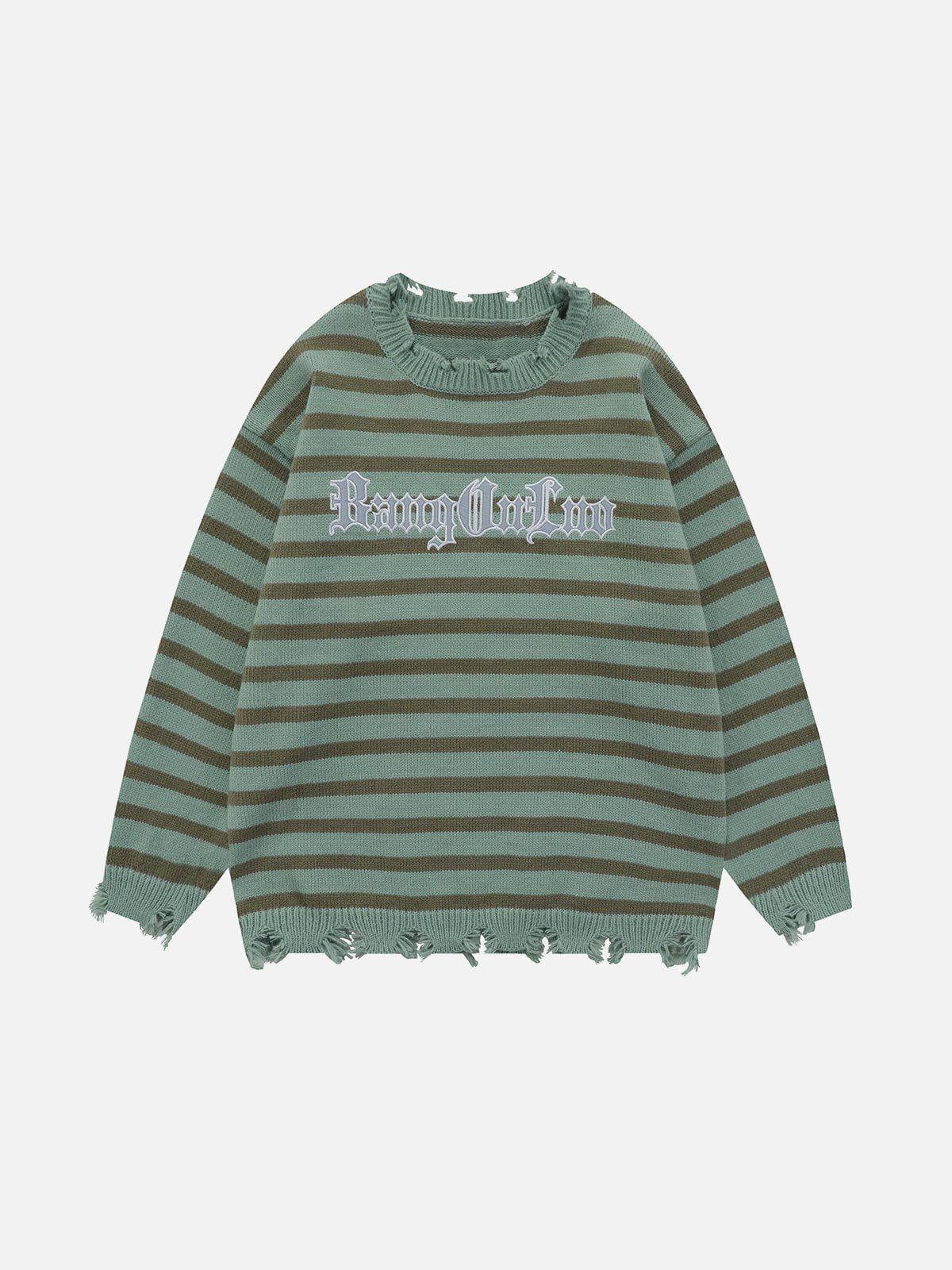 1984® - Striped Frayed Sweater - 1984brand