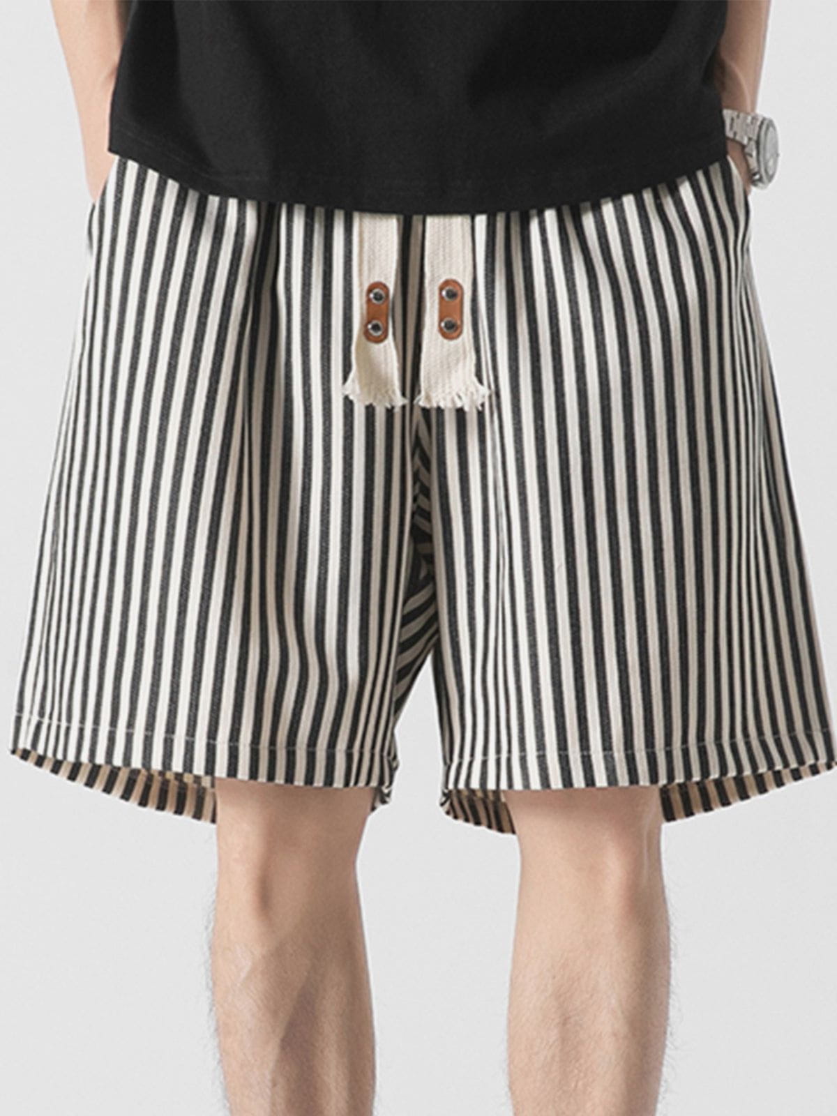 1984® - Striped Print Loose Drawstring Shorts - 1984brand