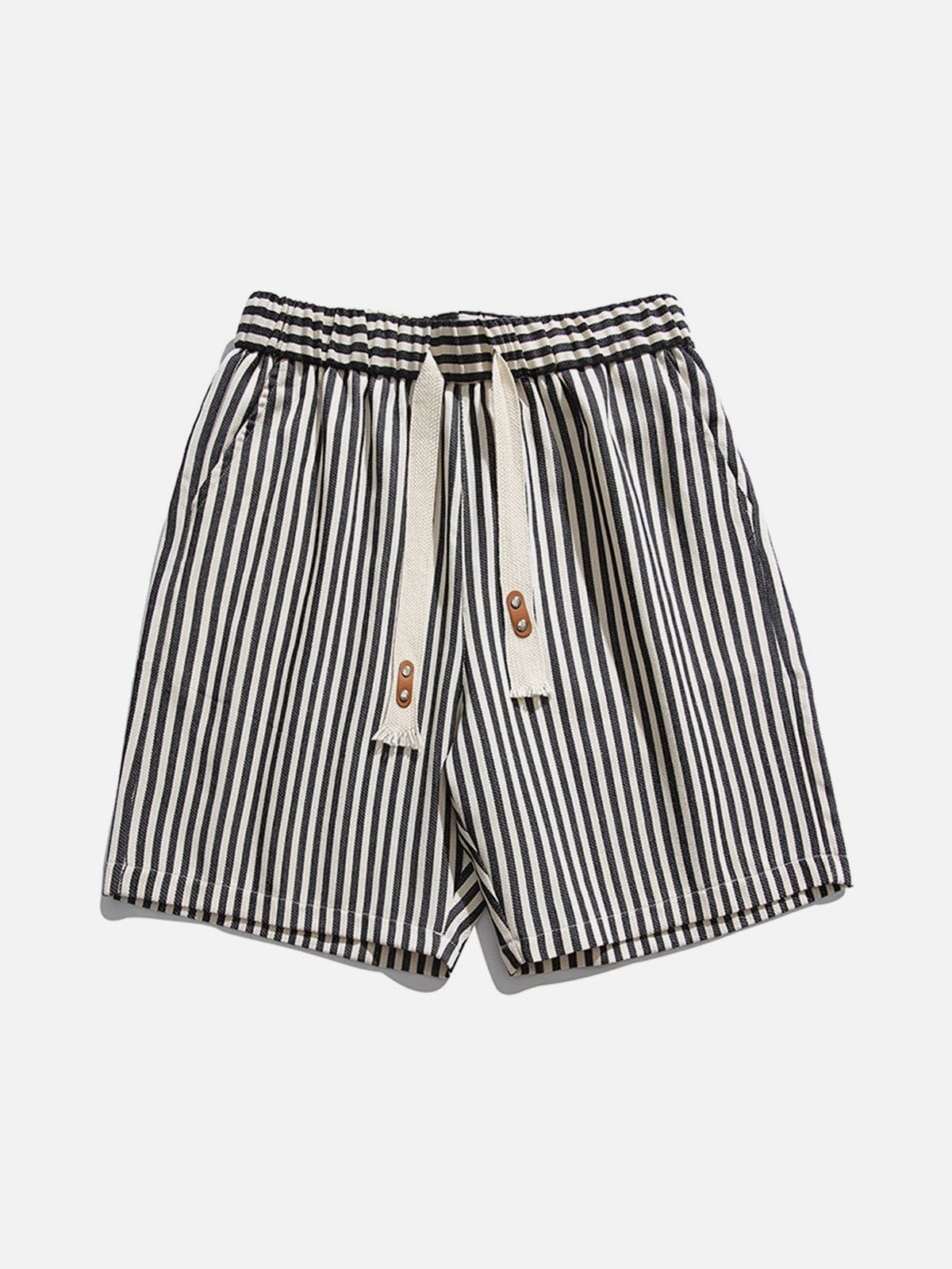 1984® - Striped Print Loose Drawstring Shorts - 1984brand