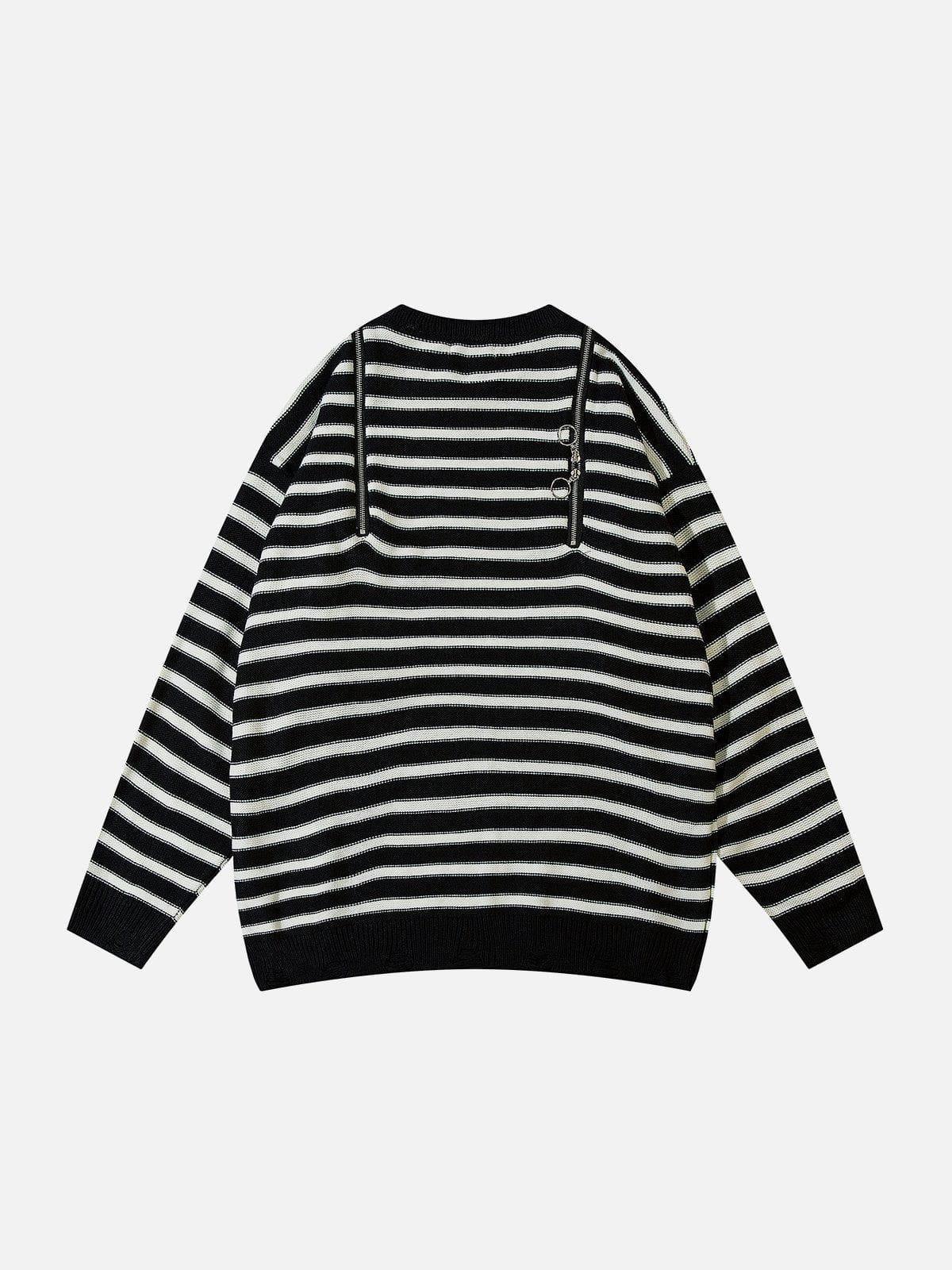 1984® - Striped Zipper Design Sweater - 1984brand