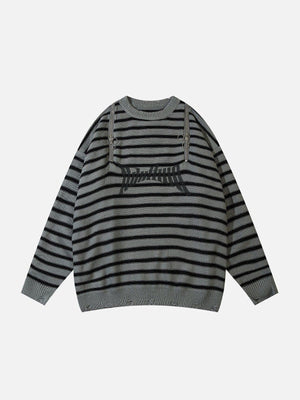 1984® - Striped Zipper Design Sweater - 1984brand