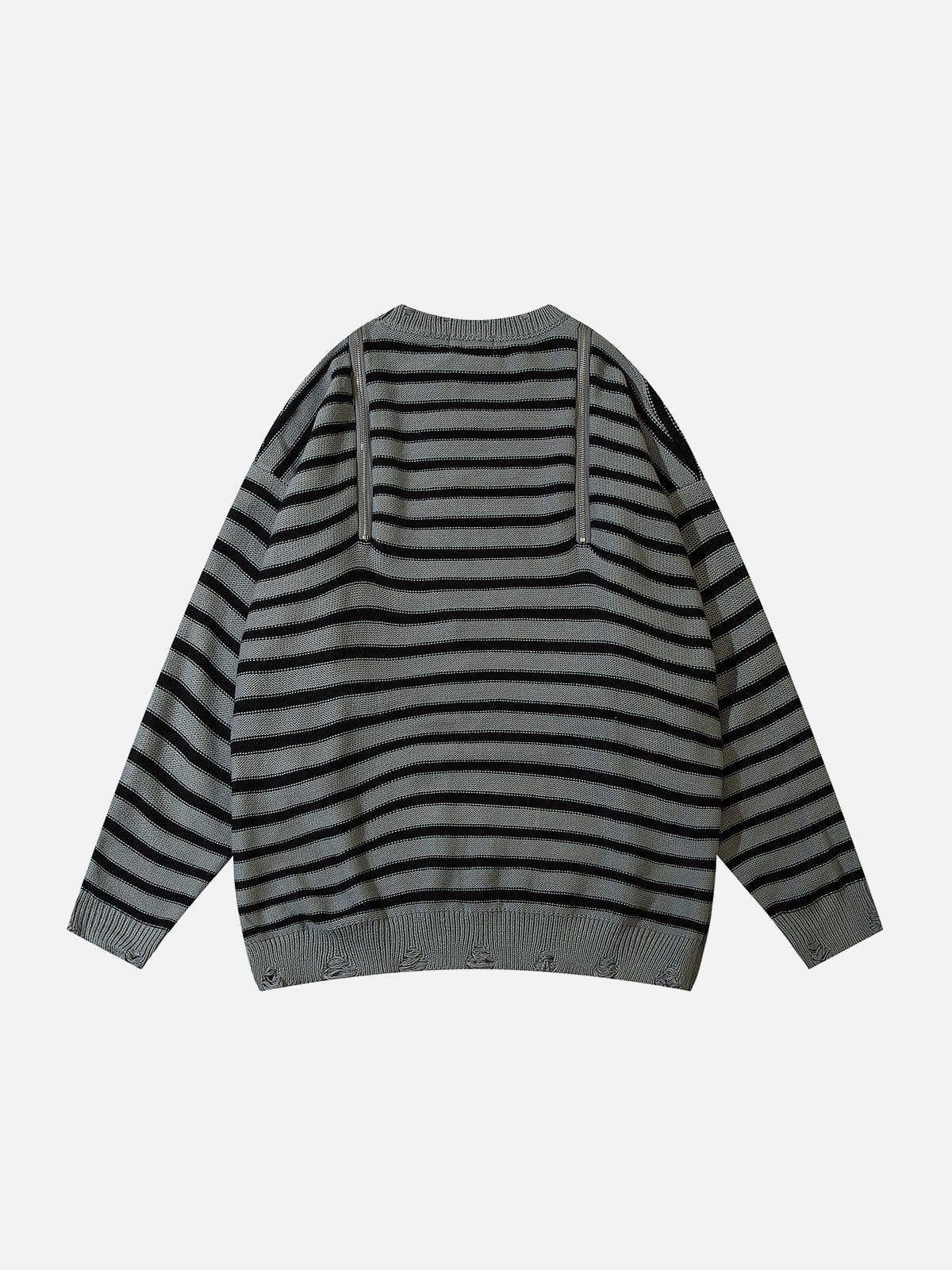 1984® - Striped Zipper Design Sweater - 1984brand