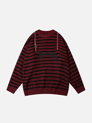 1984® - Striped Zipper Design Sweater - 1984brand