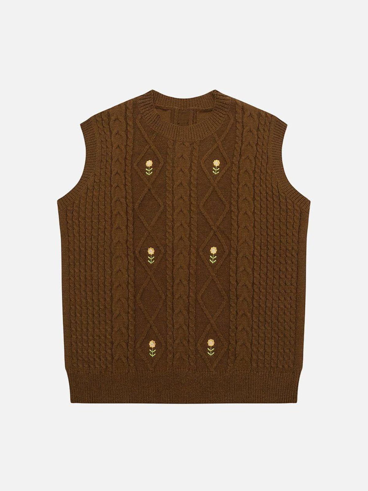 1984® - Sunflower Embroidered Sweater Vest - 1984brand