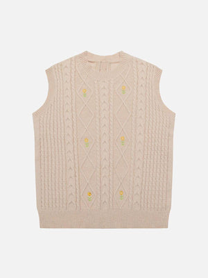 1984® - Sunflower Embroidered Sweater Vest - 1984brand