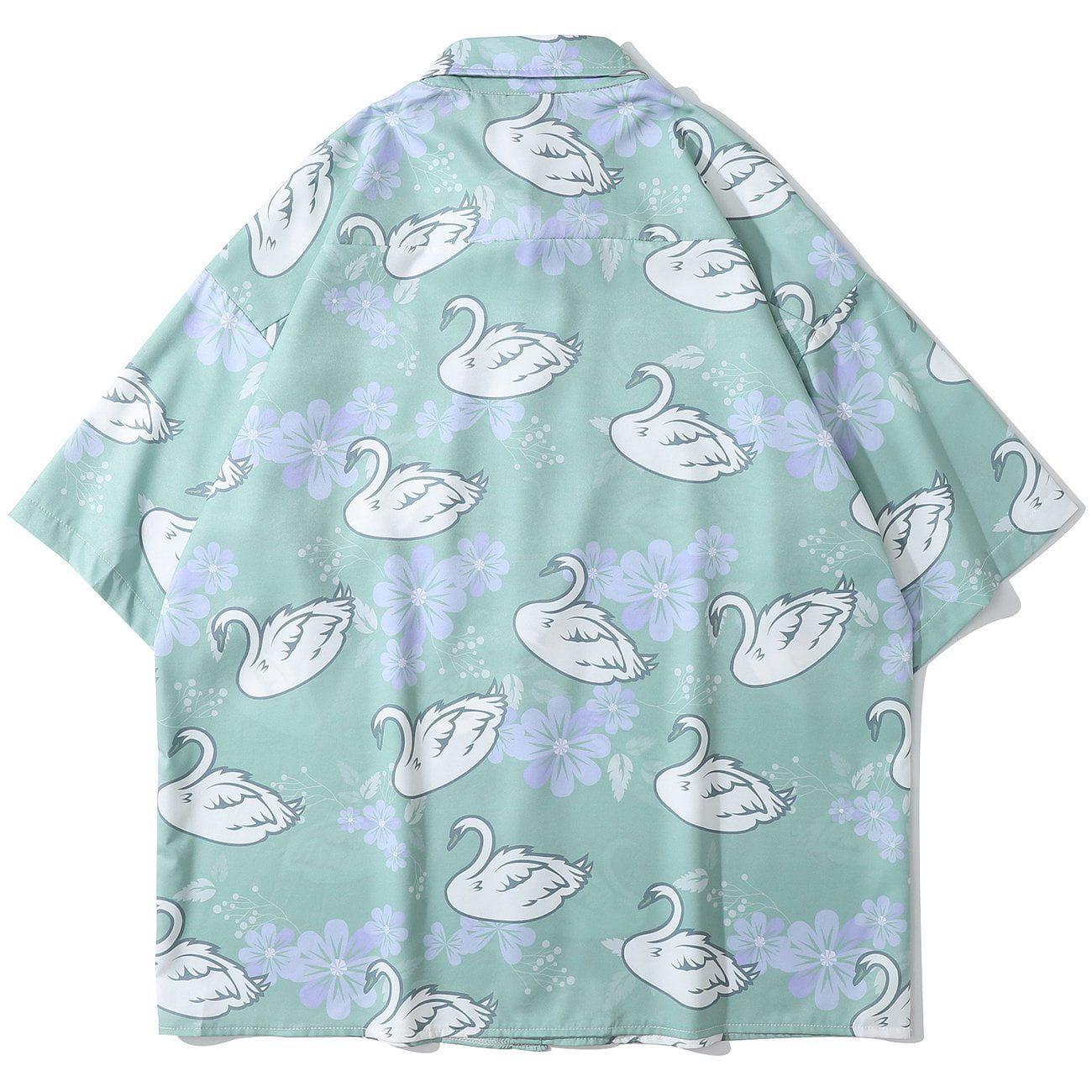 1984® - Swan Full Print Short-sleeved Shirt - 1984brand